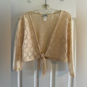 Beige/cream dress topper wrap